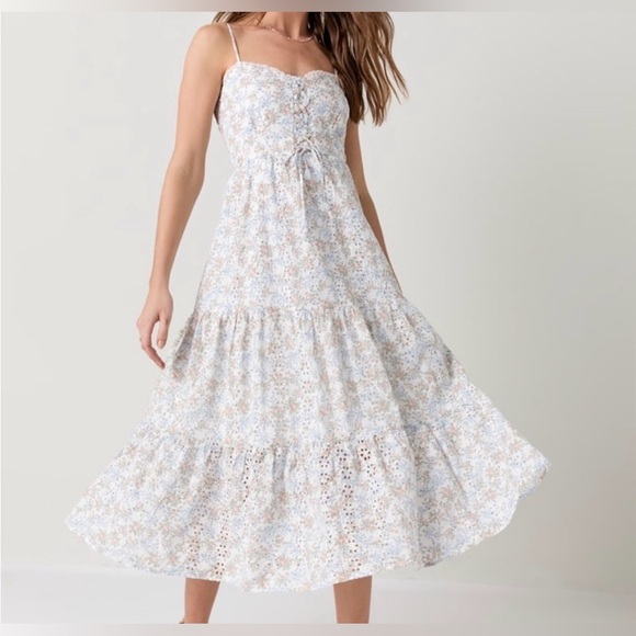 Audrey Parks Dresses & Skirts - AUDREY PARKS x FRANCESCAS Eyelet Floral Print Maxi Dress